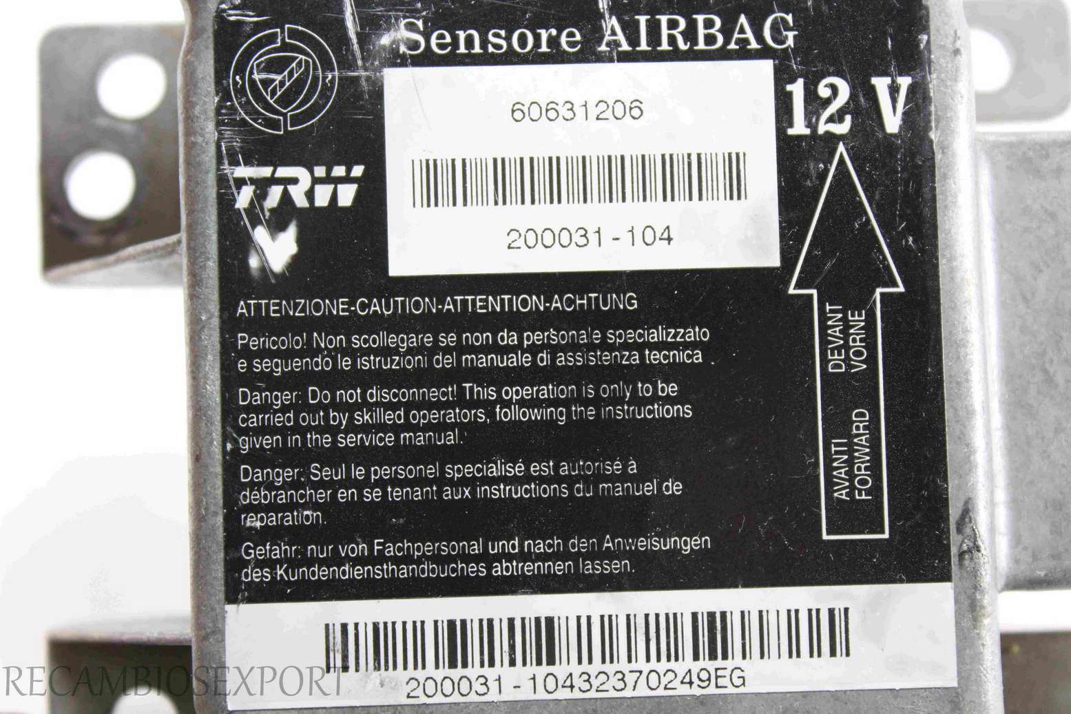 Centralita de airbag Fiat Lancia 60631206 TRW - foto 2