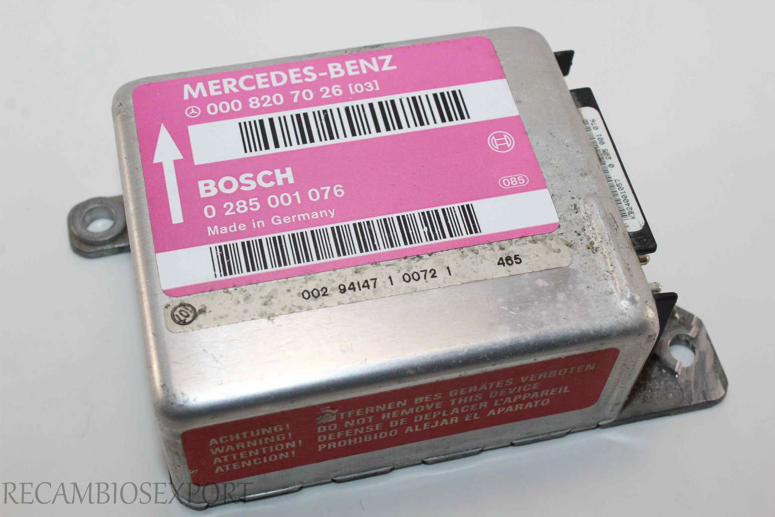 Centralita de airbag Mercedes W140 0008207026 000 820 70 26 Bosch 0285001076 0 285 001 076 - foto 1