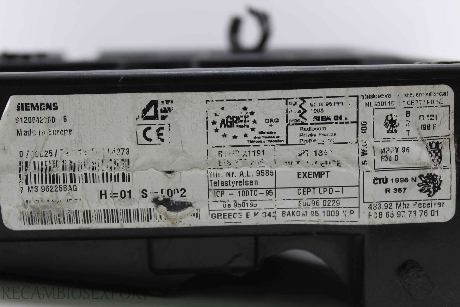 Caja de fusibles Ford Galaxy VW Sharan Seat Alhambra 7M3962258AG 7 M3 962258AG Siemens S120042200B S120042200 B - foto 2