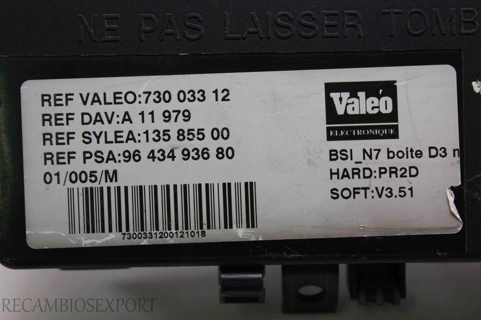 BSI Caja de fusibles Citroen Xsara 9643493680 96 434 936 80 Valeo 73003312 730 033 12 13585500 135 855 00 - foto 2