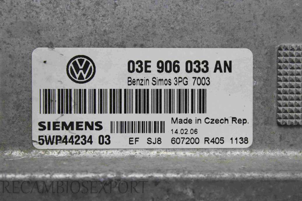Centralita del motor Skoda Fabia 03E906033AN 03E 906 033 AN Siemens 5WP4423403 5WP44234 03 - foto 2