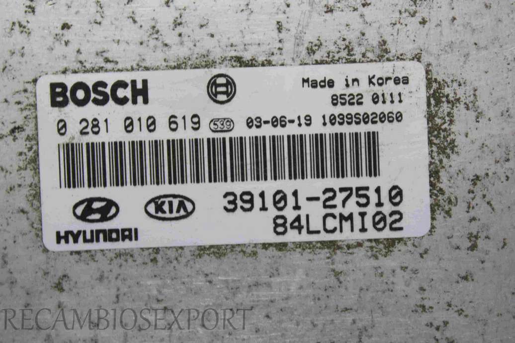 Centralita del motor Hyundai Accent 3910127510 39101-27510 Bosch 0281010619 0 281 010 619 84LCMI02 - foto 2