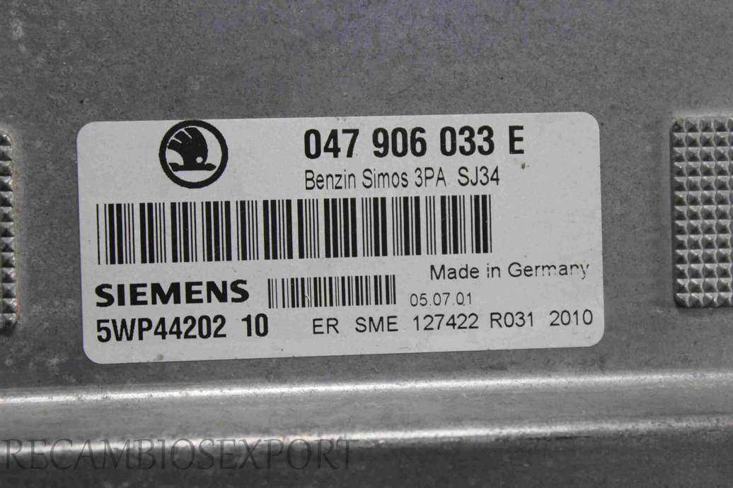 Centralita del motor Skoda Fabia 047906033E 047 906 033 E Siemens 5WP4420210 5WP44202 10 - foto 2