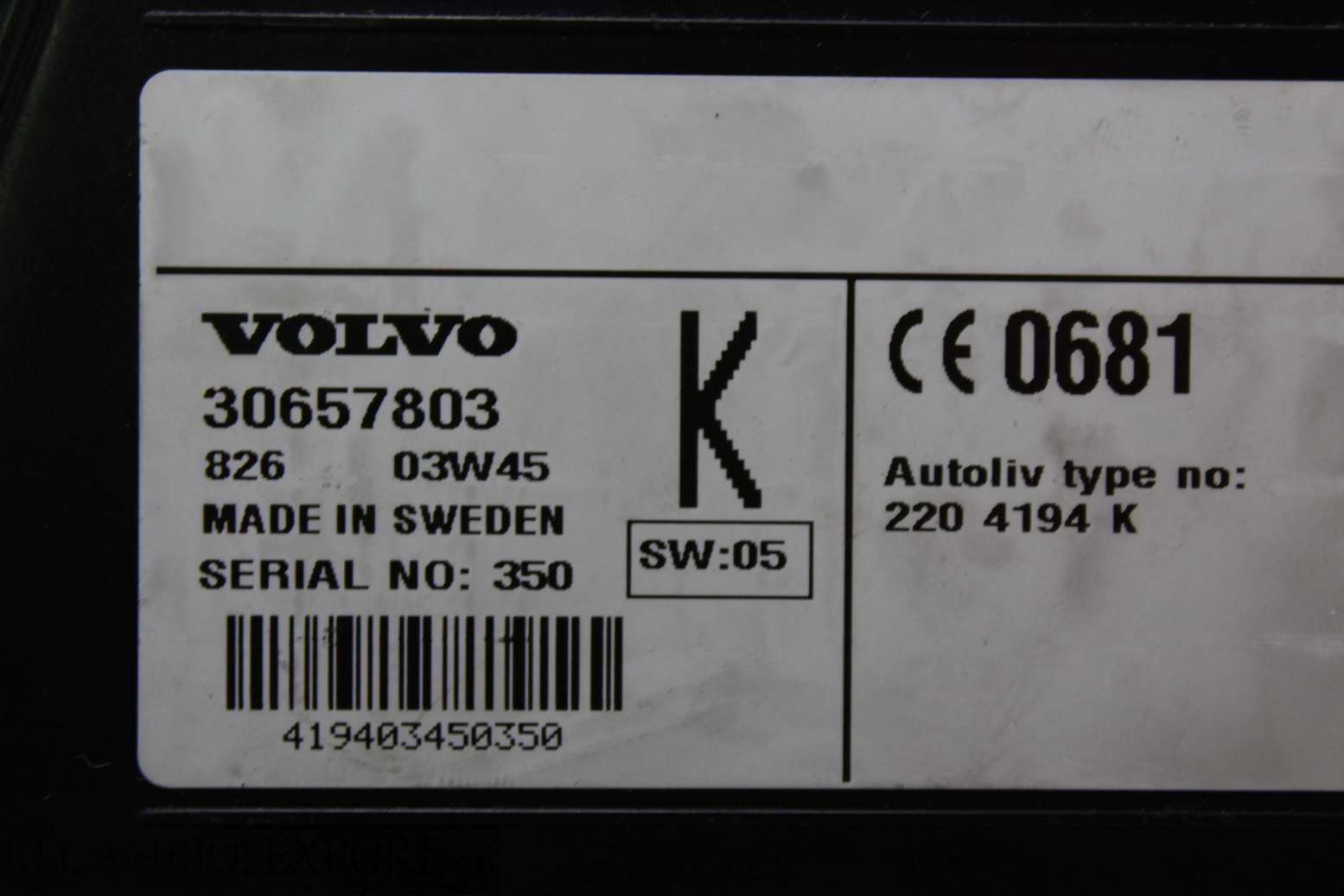 Interruptor de telephono Volvo 30657803 03W45 - foto 2