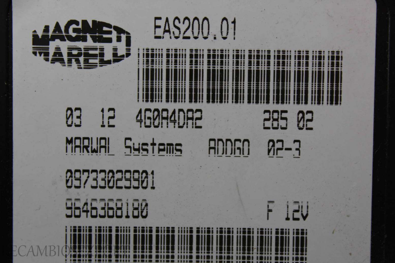 Modulo de control Peugeot 307 9646368180 09733029901 Magneti Marelli 551200016905 EAS20001 EAS200.01 - foto 2
