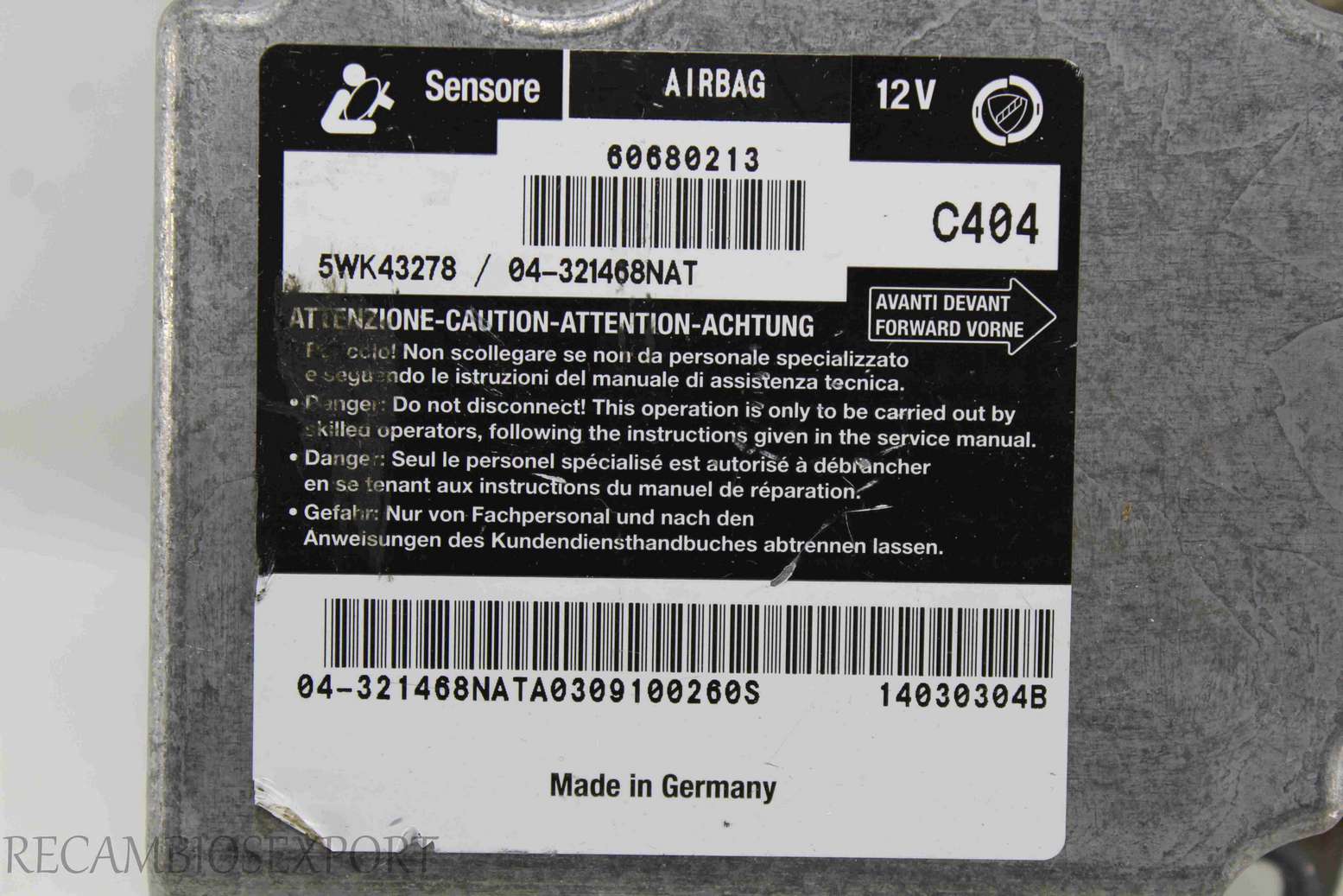 Centralita de airbag Alfa Romeo 156 60680213 Siemens 5WK43278 - foto 2