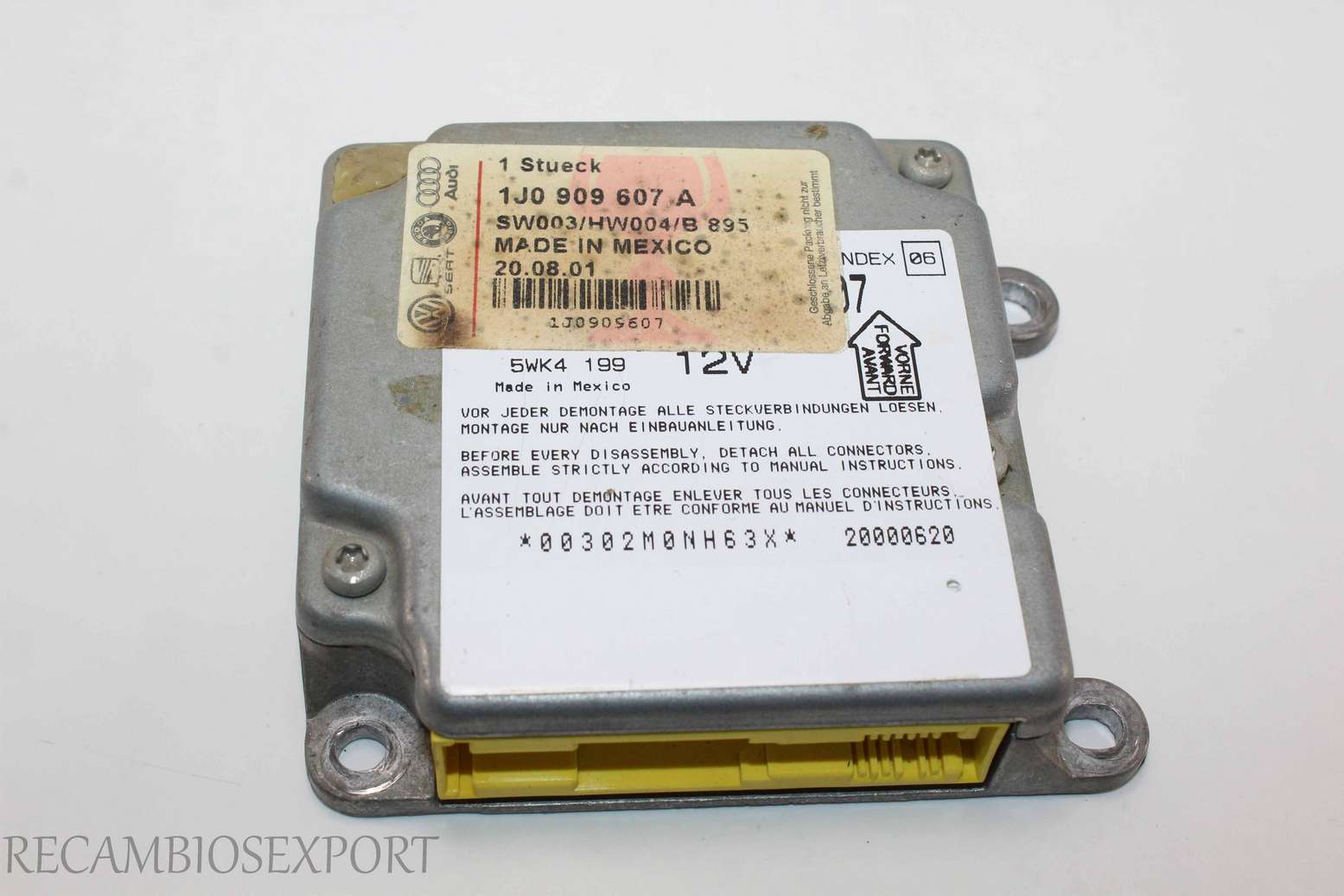 Centralita de airbag Volkswagen Audi Seat Skoda 1J0909607A 1J0 909 607 A - foto 1
