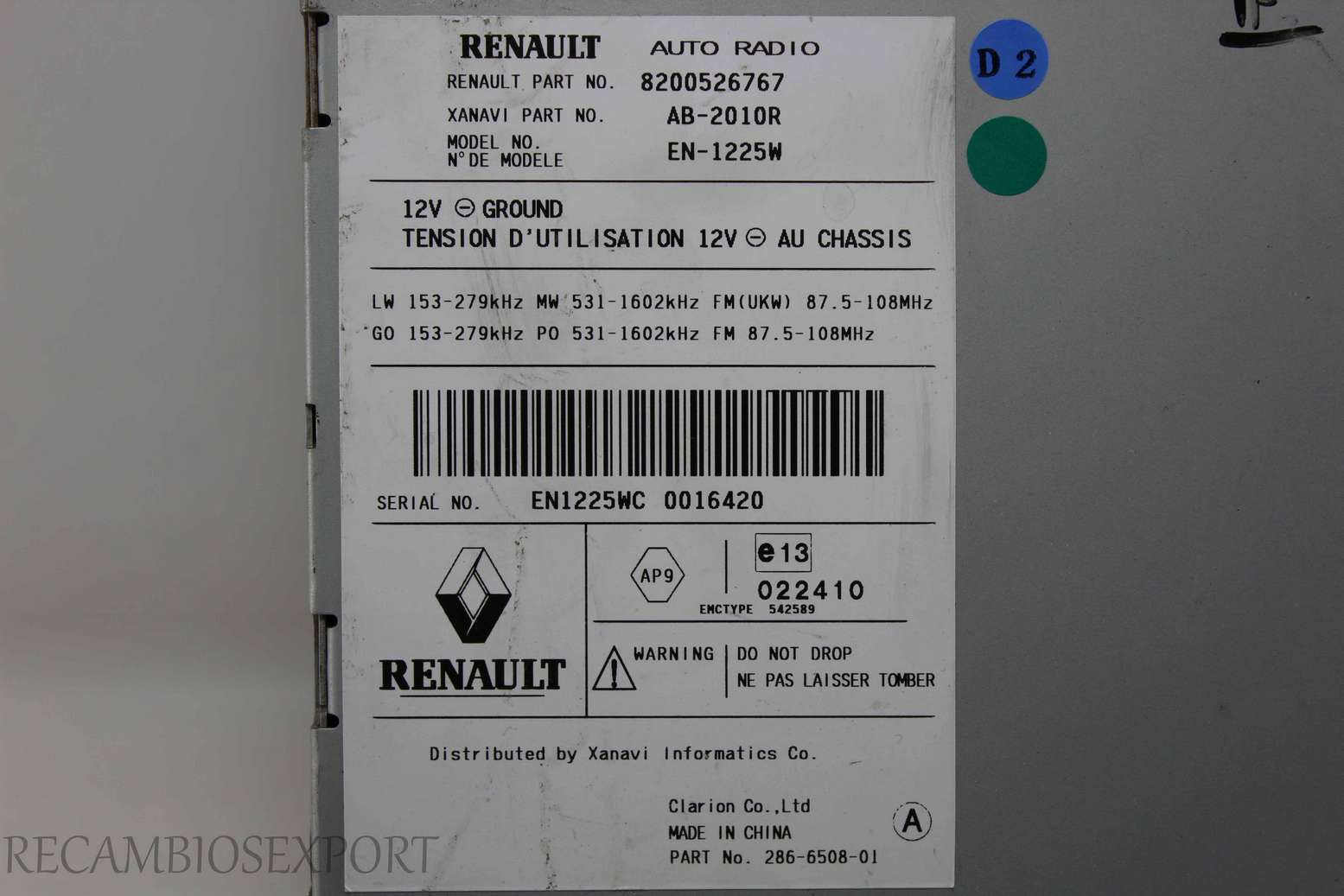 Radio GPS display Renault Laguna Scenic Espace 8200526767 - foto 3