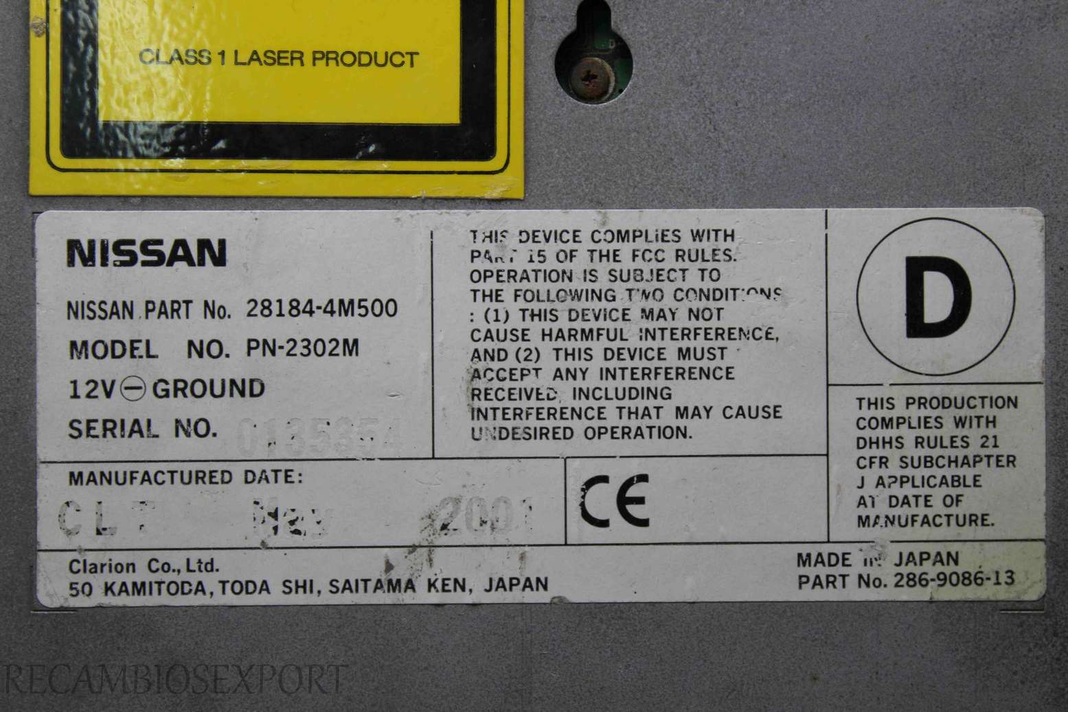 Radio GPS display Nissan X-Trail 281844M500 28184-4M500 PN2302M PN-2302M - foto 3