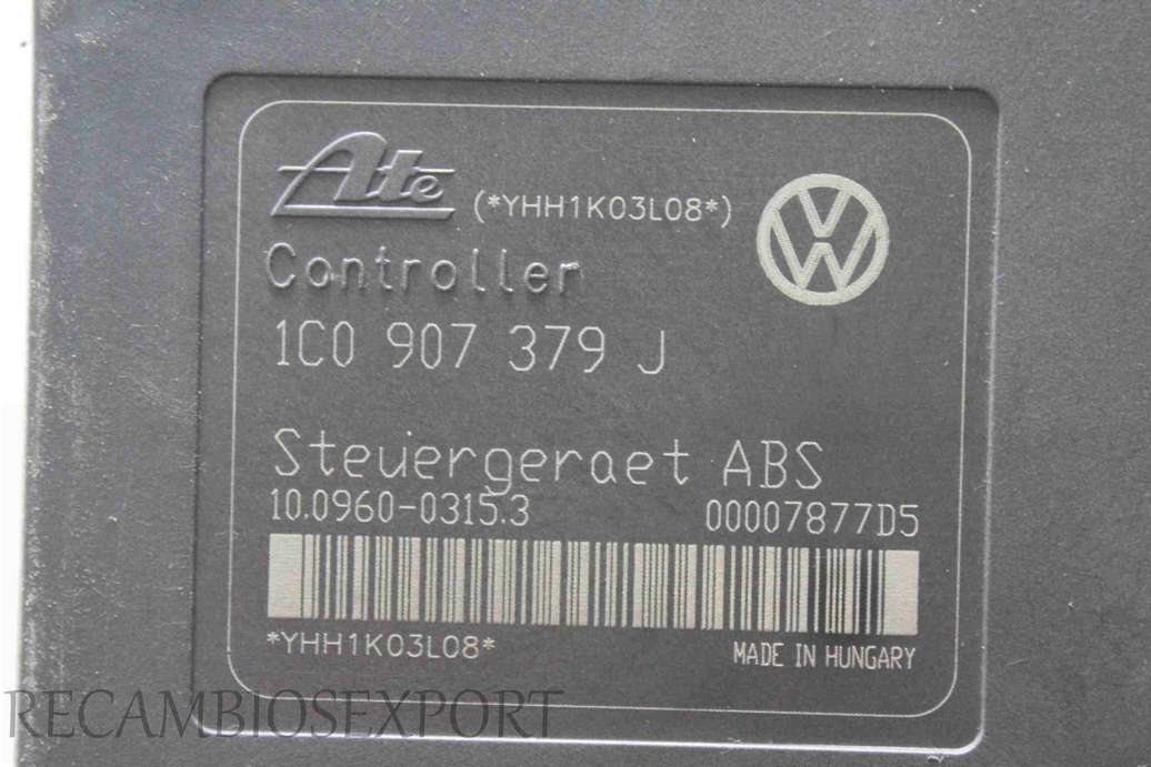 Modulo ABS VW Golf 1C0907379J 1C0 907 379 J 1J0614117F 1J0 614 117 F ATE 10096003153 10.0960-0315.3 10020600374 10.0206-0037.4 - foto 2