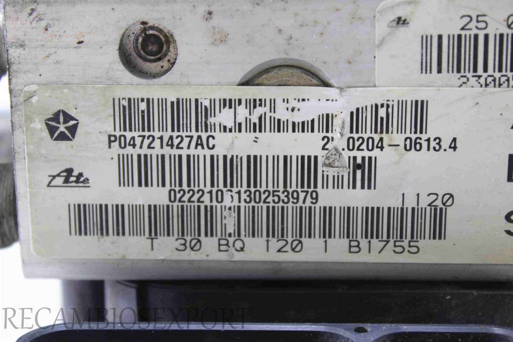 Modulo ABS Chrysler Voyager P04721427AC 04686702AAC 04686702AA C 25020406134 25.0204-0613.4 ATE 10051181861 10.0511-8186.1 25094601973 25.0946-0197.3 - foto 3