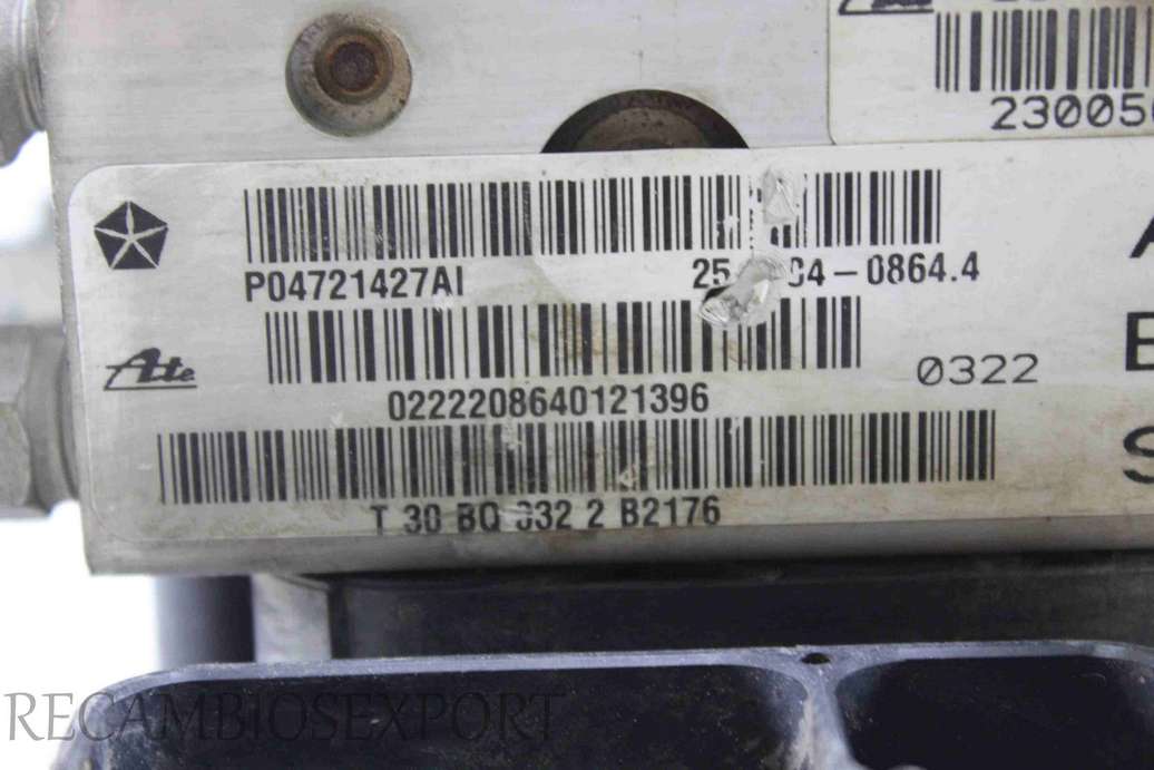 Modulo ABS Chrysler Voyager P04721427AI 04686702ACA 04686702AC A ATE 10051181861 10.0511-8186.1 25020408644 25.0204-0864.4 25094602373 25.0946-0237.3 - foto 3