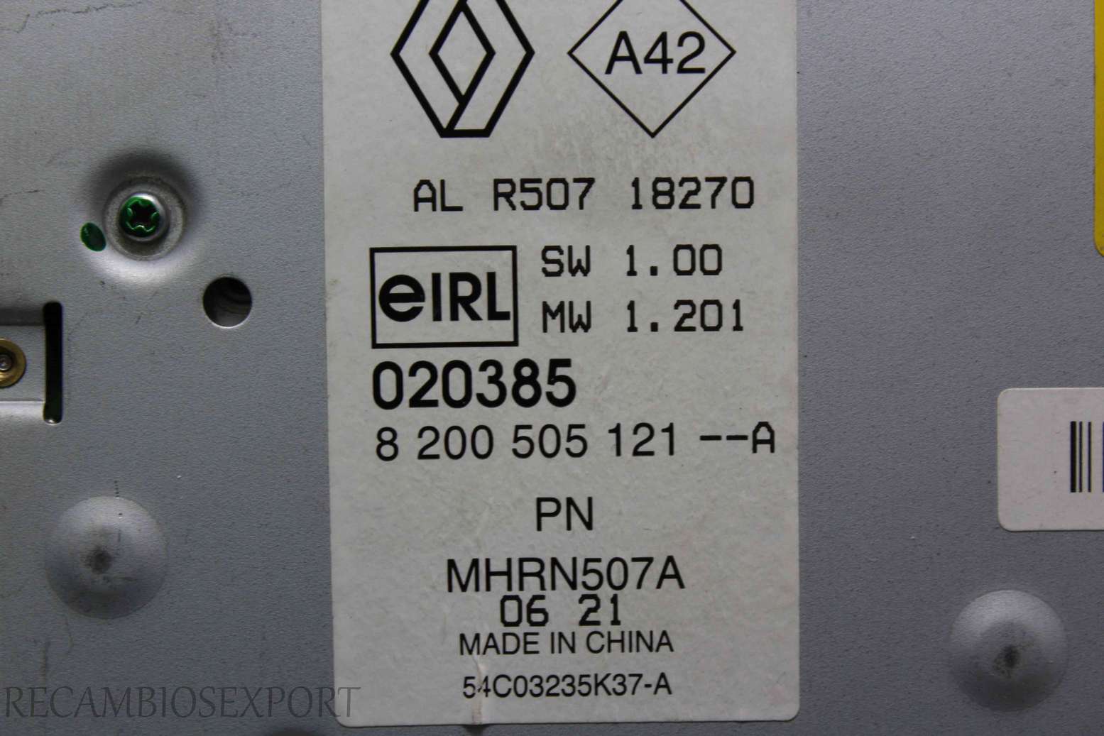 Radio GPS display Renault Megane 8200505121A 8 200 505 121--A ALR50718270 AL R507 18270 - foto 3
