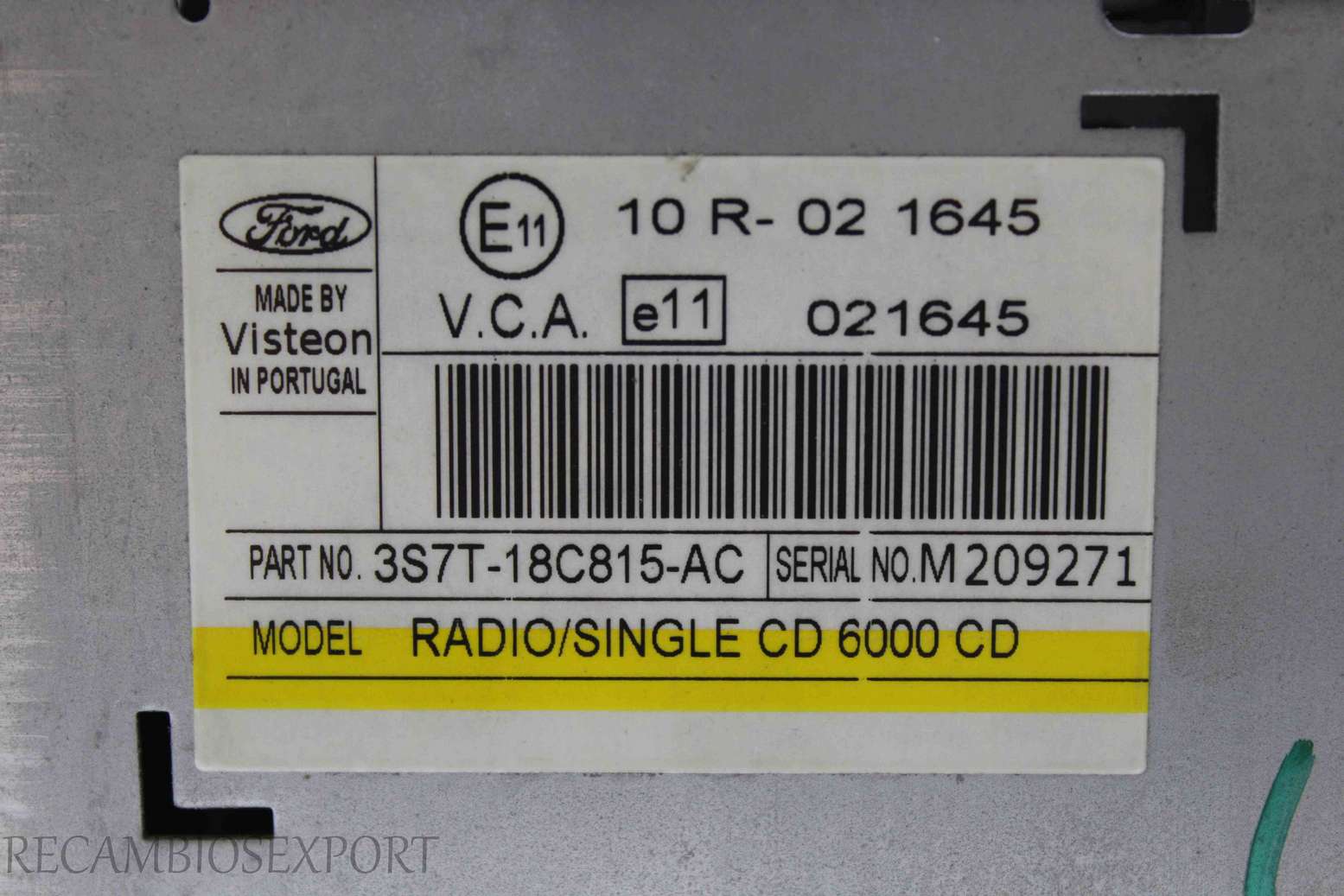 Radio GPS display Ford Mondeo 3S7T18C815AC 3S7T-18C815-AC - foto 3