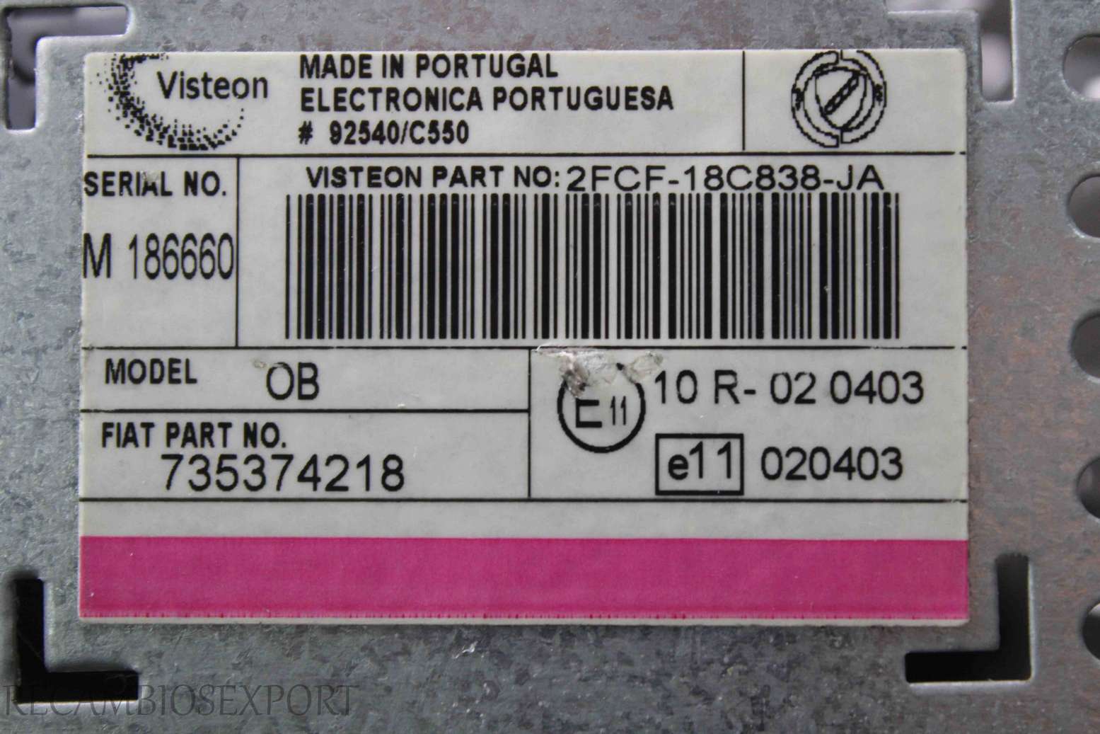Radio GPS display Fiat Stilo 735374218 M186660 Visteon - foto 4