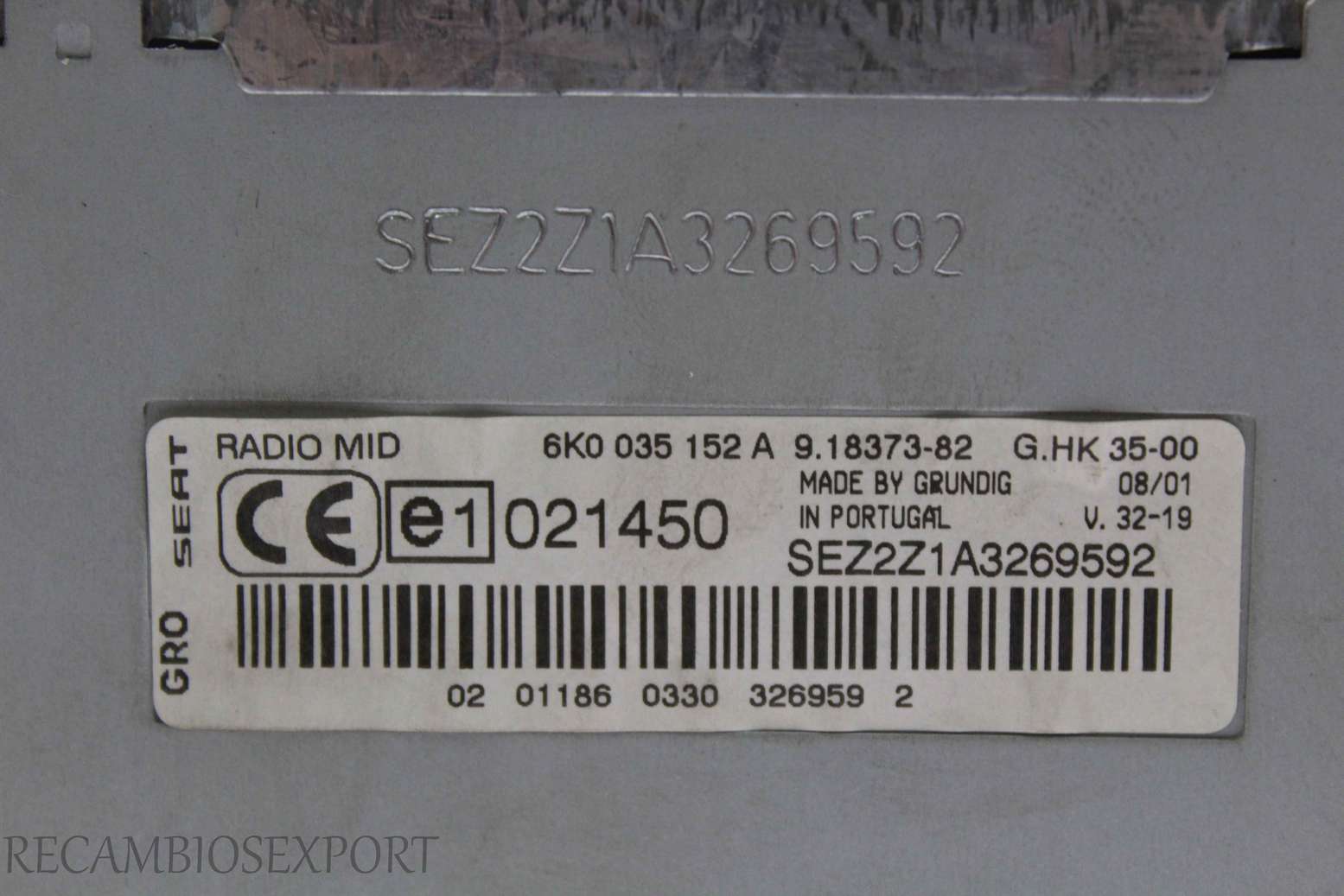 Radio GPS display Seat Cordoba Ibiza 6K0035152A 6K0 035 152 A 91837382 9.18373-82 02011860330 02 01186 0330 - foto 3