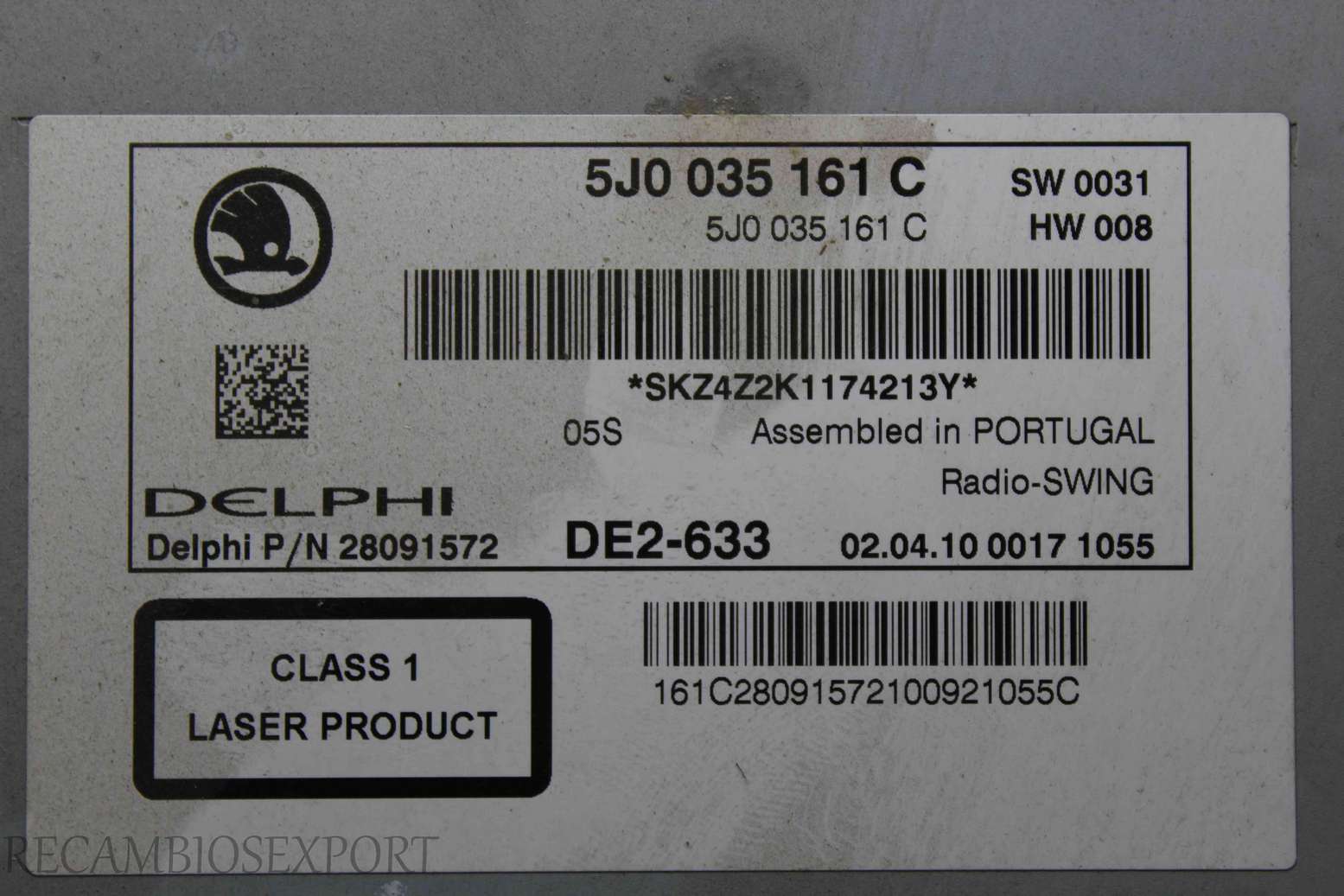 Radio GPS display Skoda Fabia 5J0035161C 5J0 035 161 C Delphi 28091572 - foto 3