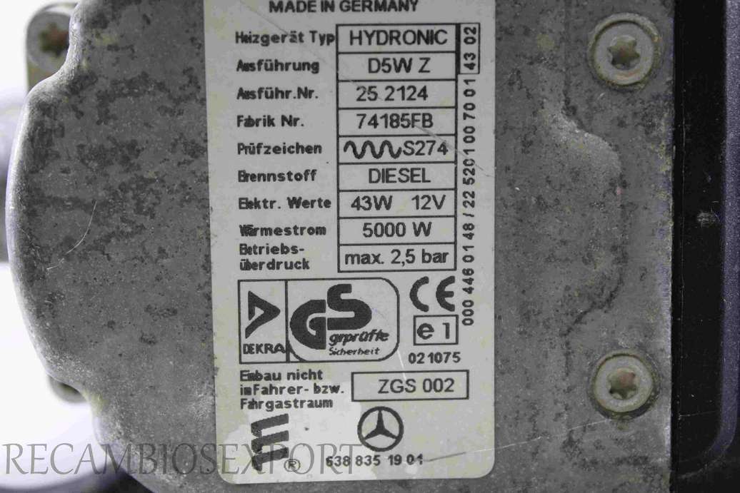 Motor de calefaccion Mercedes Vito 6388351901 638 835 19 01 74185FB - foto 3