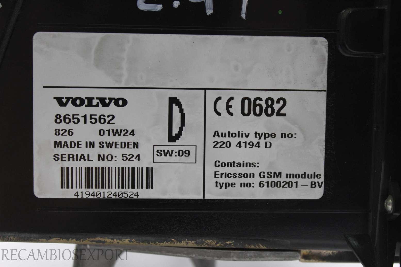 Radio GPS display Volvo 8651562 86515621 Autoliv 2204194D 220 4194 D - foto 3