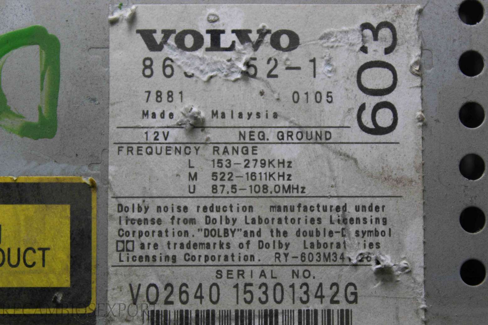 Radio GPS display Volvo 8651562 86515621 Autoliv 2204194D 220 4194 D - foto 4
