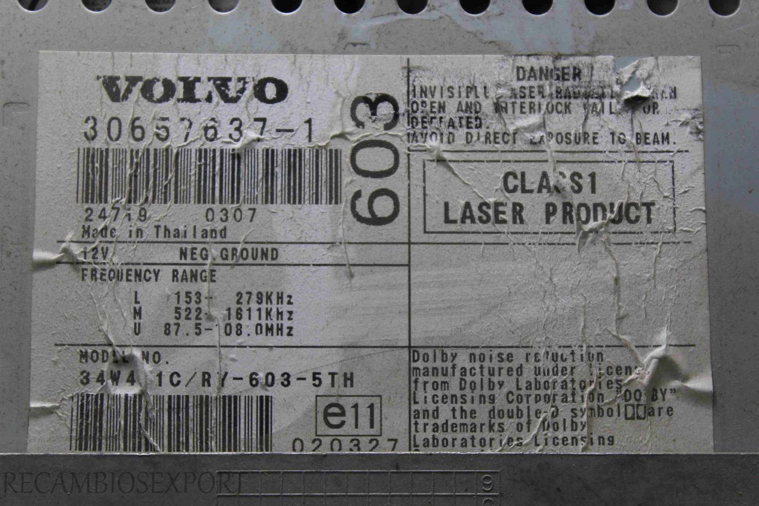 Radio GPS display Volvo V70 30657804 30657804M Autoliv 2204194M 220 4194 M - foto 4