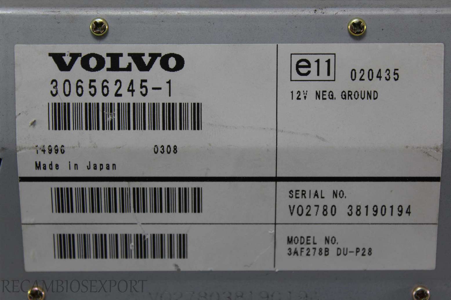 Radio GPS display Volvo V70 S80 XC90 30656245-1 306562451 - foto 3