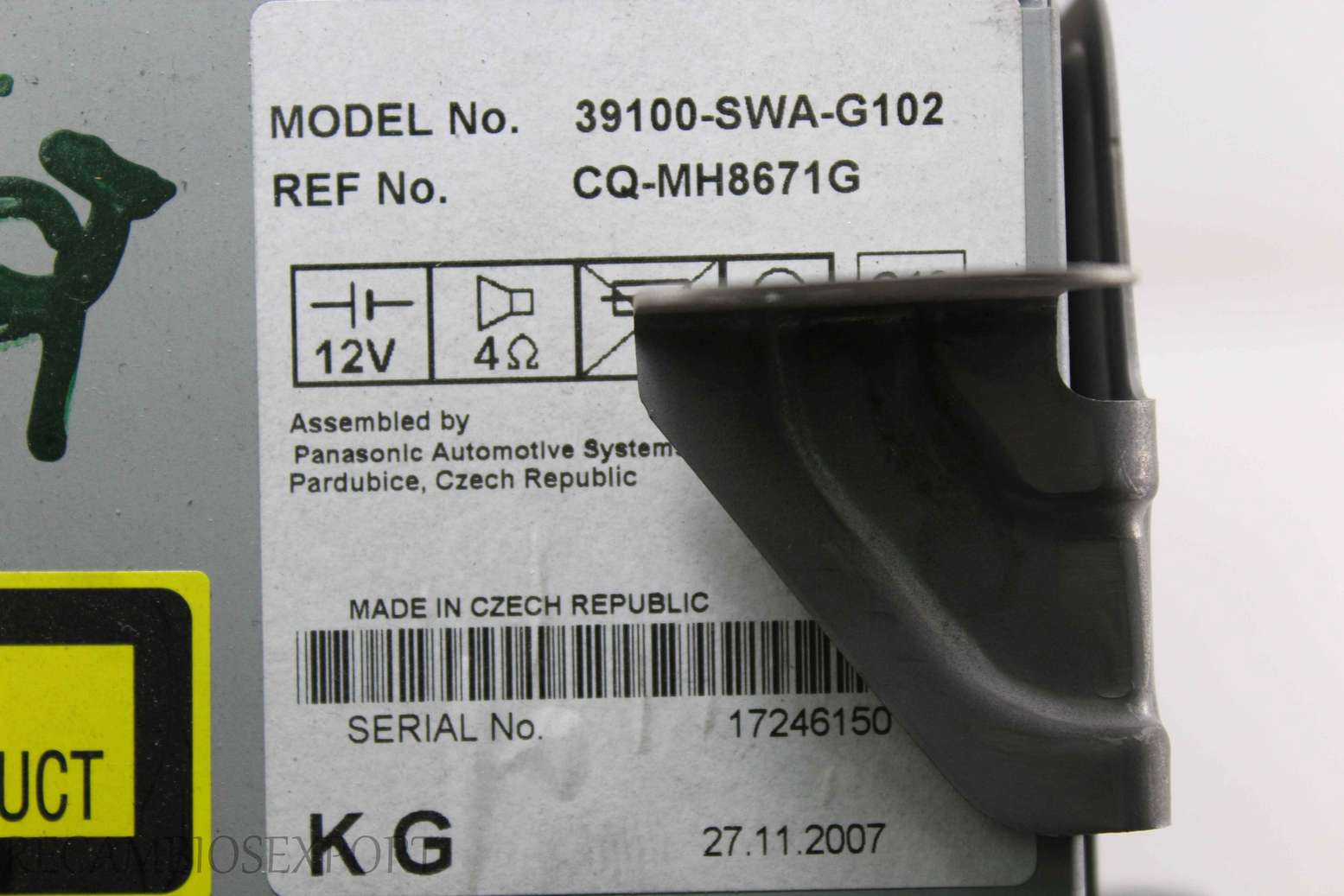 Radio GPS display Honda CR-V 39100SWAG102 39100-SWA-G102 CQMH8671G CQ-MH8671G - foto 2