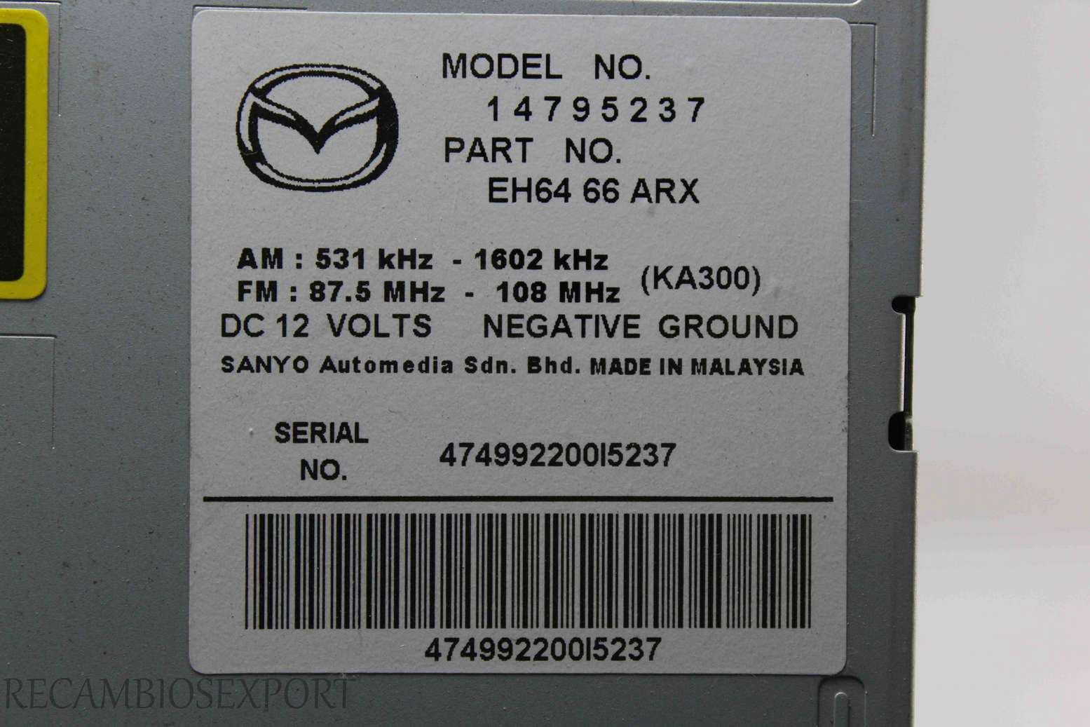 Radio GPS display Mazda CX-7 EH6466ARX EH64 66 ARX 14795237 - foto 3