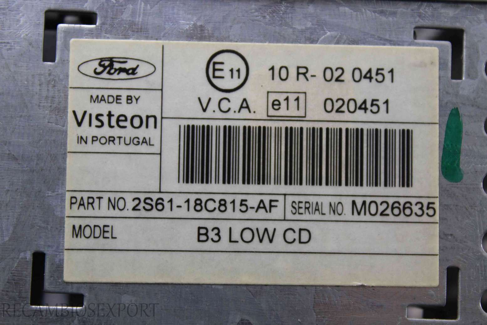 Radio GPS display Ford Fiesta Fusion 2S6118C815AF 2S61-18C815-AF B3LOWCD B3 LOW CD M026635 Visteon - foto 3