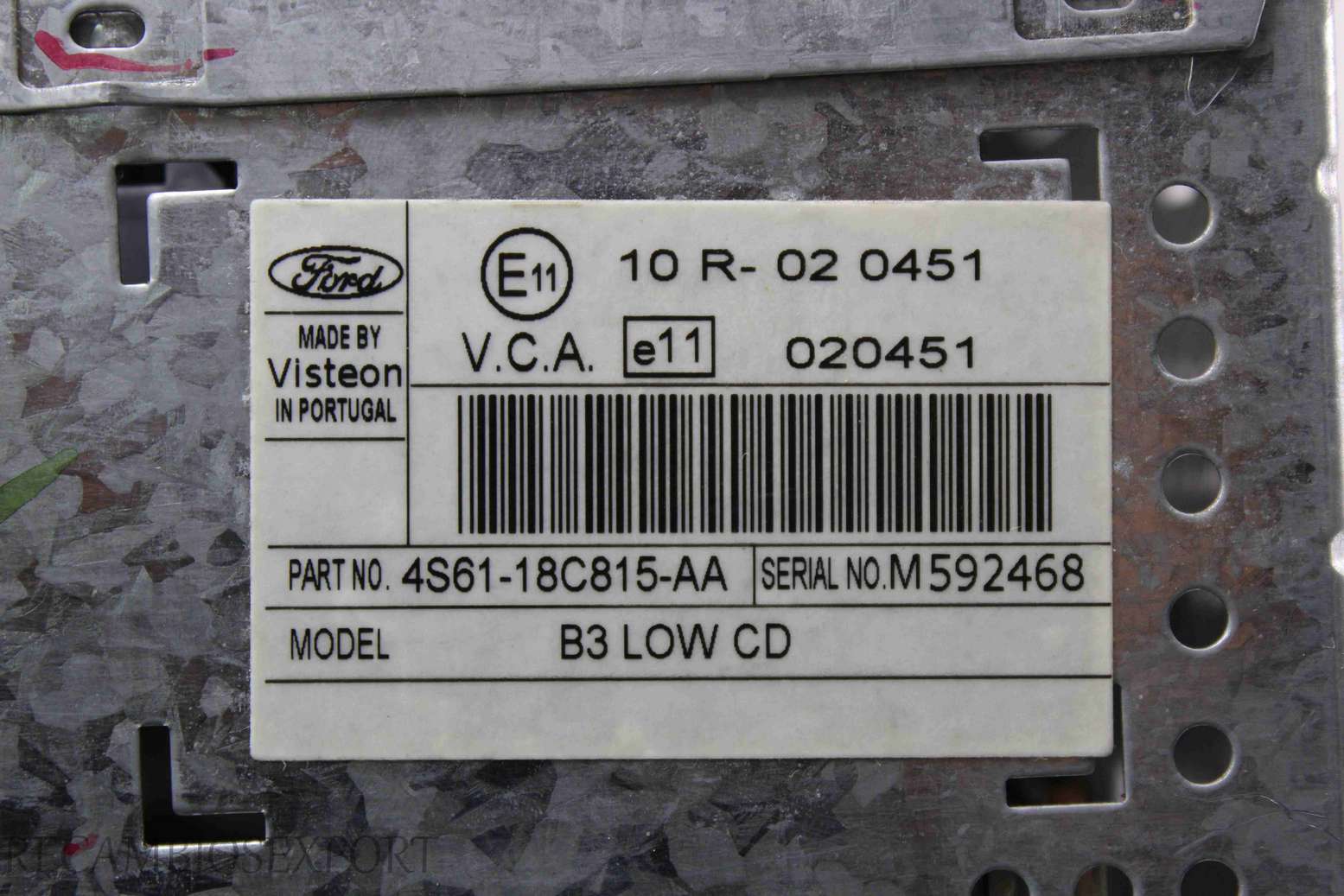 Radio GPS display Ford Fiesta 4S6118C815AA 4S61-18C815-AA M592468 B3LOWCD B3 LOW CD Visteon - foto 3