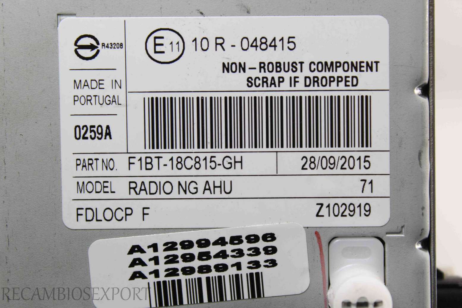 Radio GPS display Ford Focus F1BT18C815GH F1BT-18C815-GH - foto 3