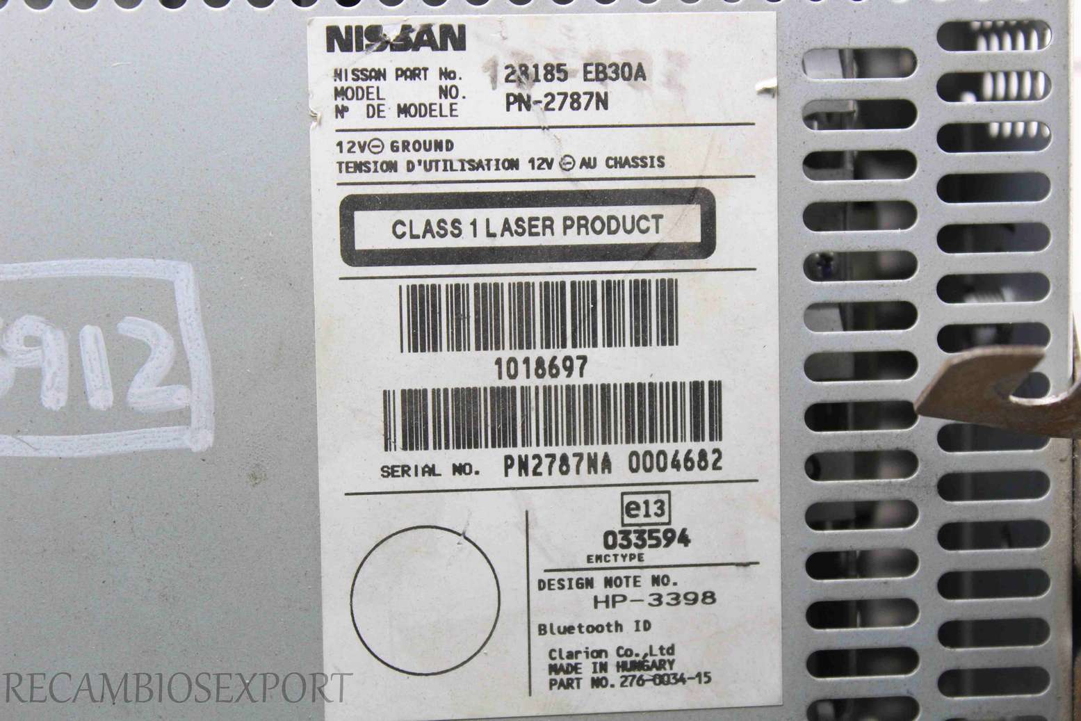 Radio GPS display Nissan Pathfinder 28185EB30A 28185 EB30A PN2787N PN-2787N PN2787NA 0004682 - foto 3