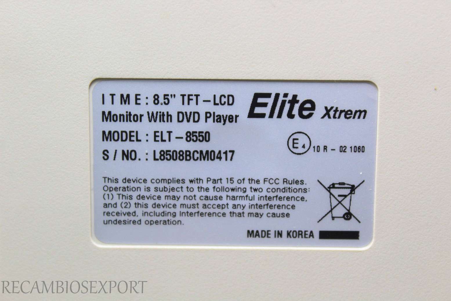 Radio GPS display Elite Xtrem L8508BCM0417 ELT8550 ELT-8550 - foto 5