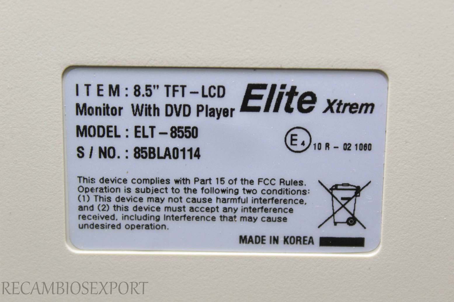 Radio GPS display Elite Xtrem 85BLA0114 ELT8550 ELT-8550 - foto 5