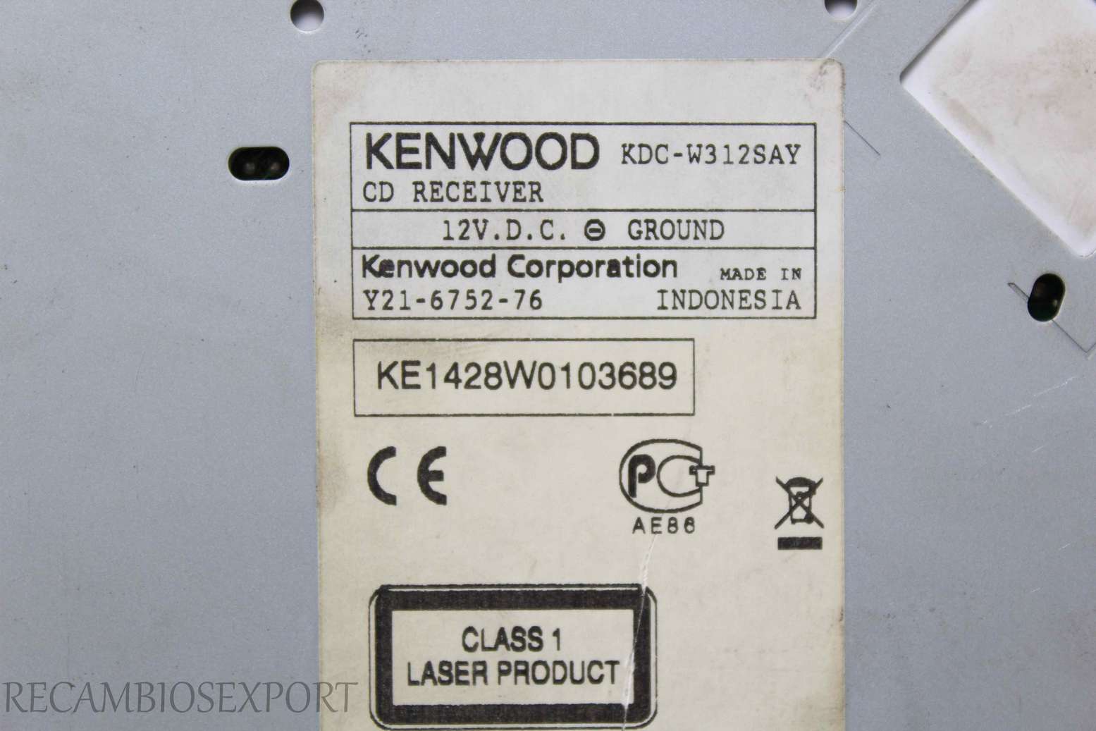 Radio GPS display Kenwood KDCW312SAY Y21675276 Y21-6752-76 KE1428W0103689 - foto 3