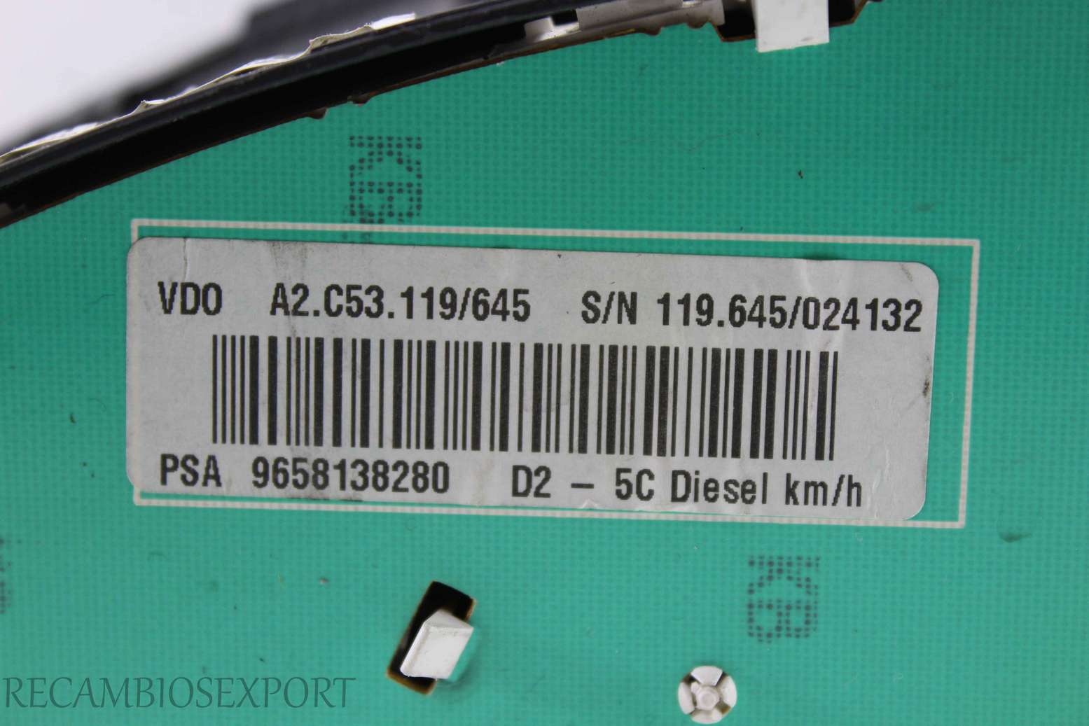 Cuadro de instrumentos Peugeot 407 9658138280 VDO 119645024132 119.645/024132 A2C53119645 A2.C53.119/645 - foto 3