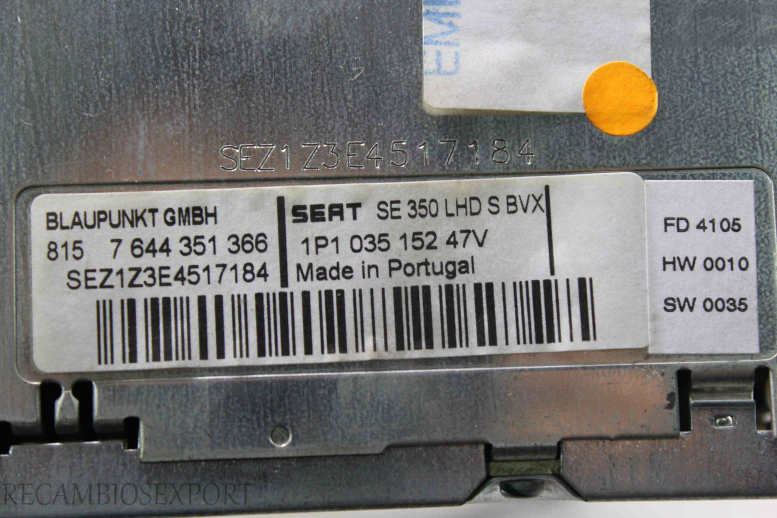 Radio GPS display Seat Leon 1P103515247V 1P1 035 152 47V 7644351366 7 644 351 366 - foto 2