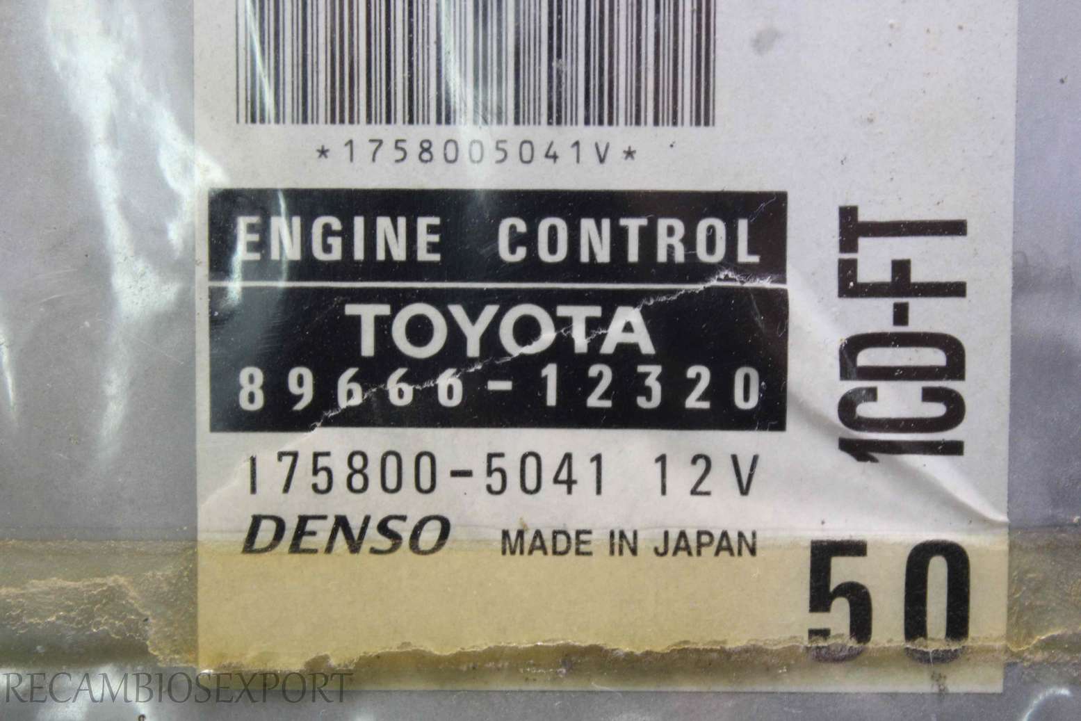 Centralita del motor Toyota Corolla 8966612320 89666-12320 Denso 1758005041 175800-5041 - foto 2