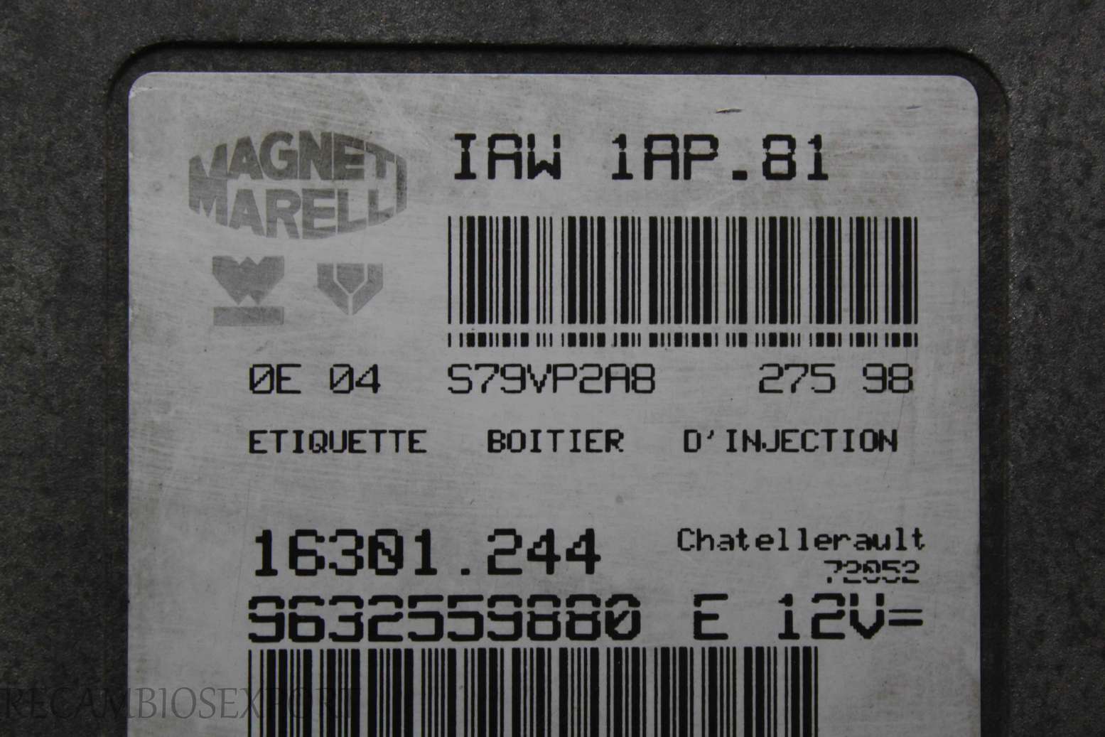 Centralita del motor Peugeot 206 9632559880E 9632559880 E IAW1AP81 IAW 1AP.81 Magneti Marelli 16301244 16301.244 - foto 2