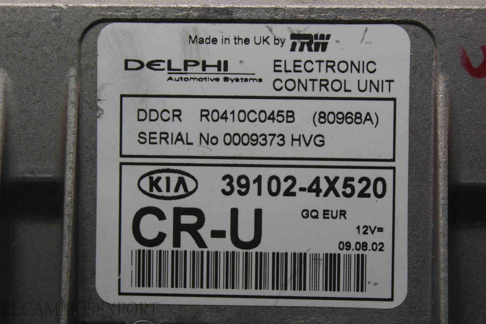 Centralita del motor Kia Carnival 391024X520 39102-4X520 Delphi R0410C045C - foto 2