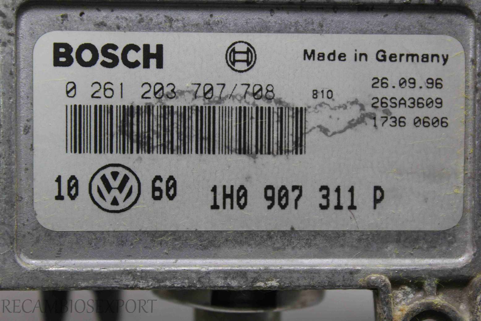 Centralita del motor VW Golf 1H0907311P 1H0 907 311 P Bosch 0261203707/708 0 261 203 707 - foto 2