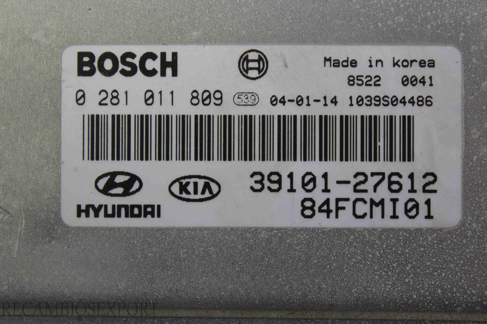Centralita del motor Hyundai Matrix 3910127612 39101-27612 Bosch 0281011809 0 281 011 809 84FCMI01 - foto 2
