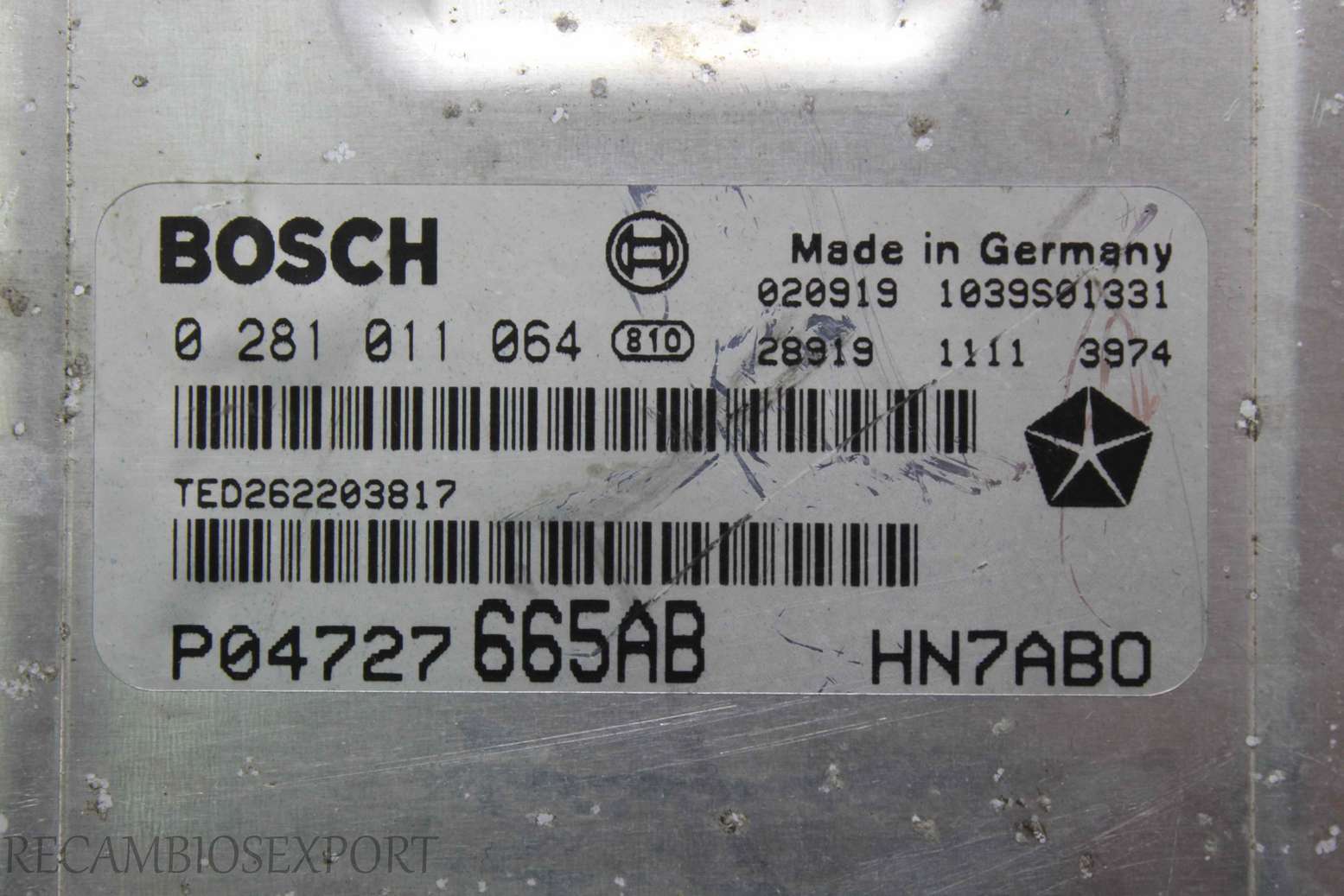 Centralita del motor Chrysler Voyager P04727665AB Bosch 0281011064 0 281 011 064 HN7AB0 - foto 2