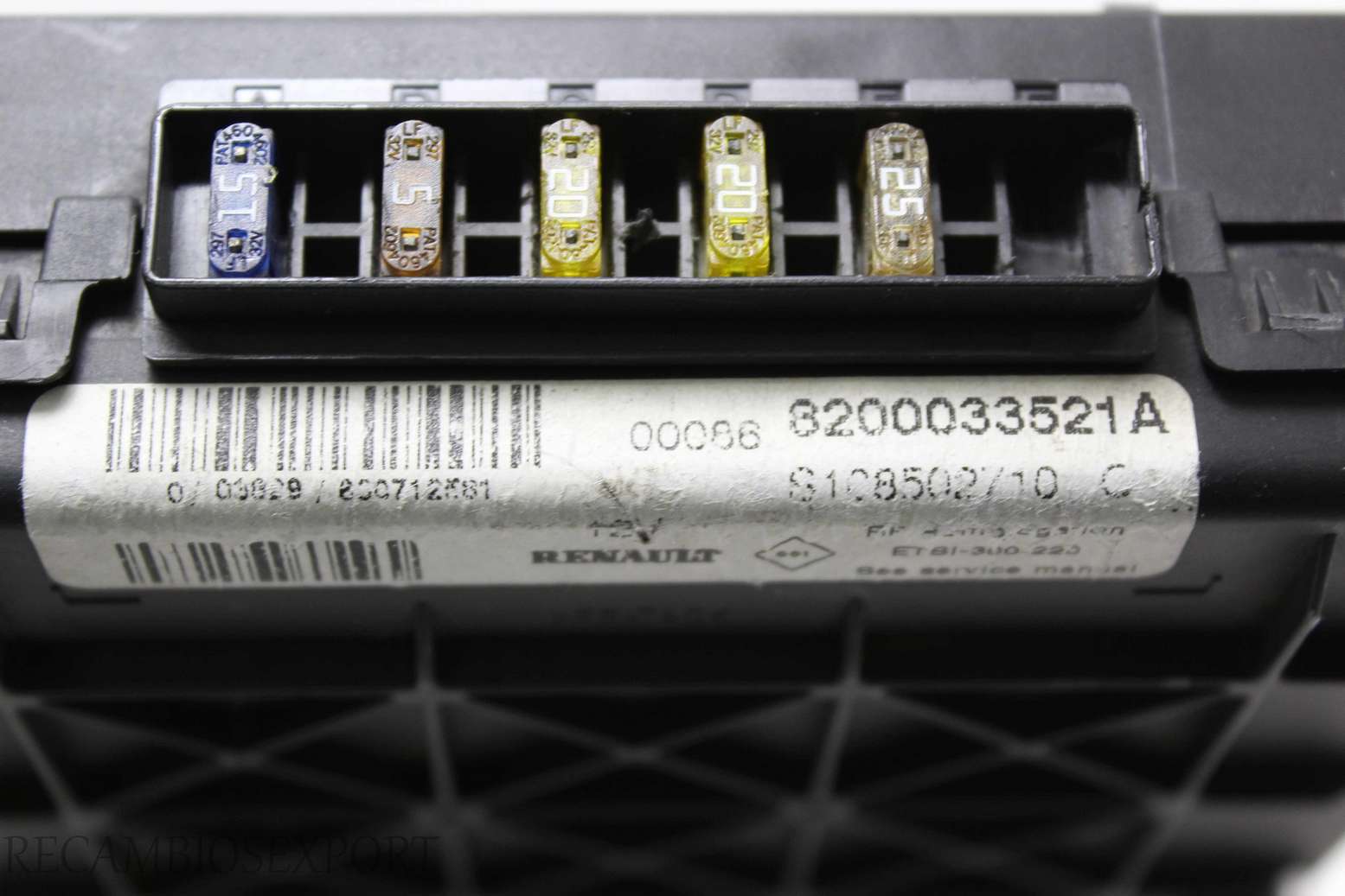 Caja de fusibles Renault Scenic Megane 8200033521A S108502710C S108502710 C - foto 2