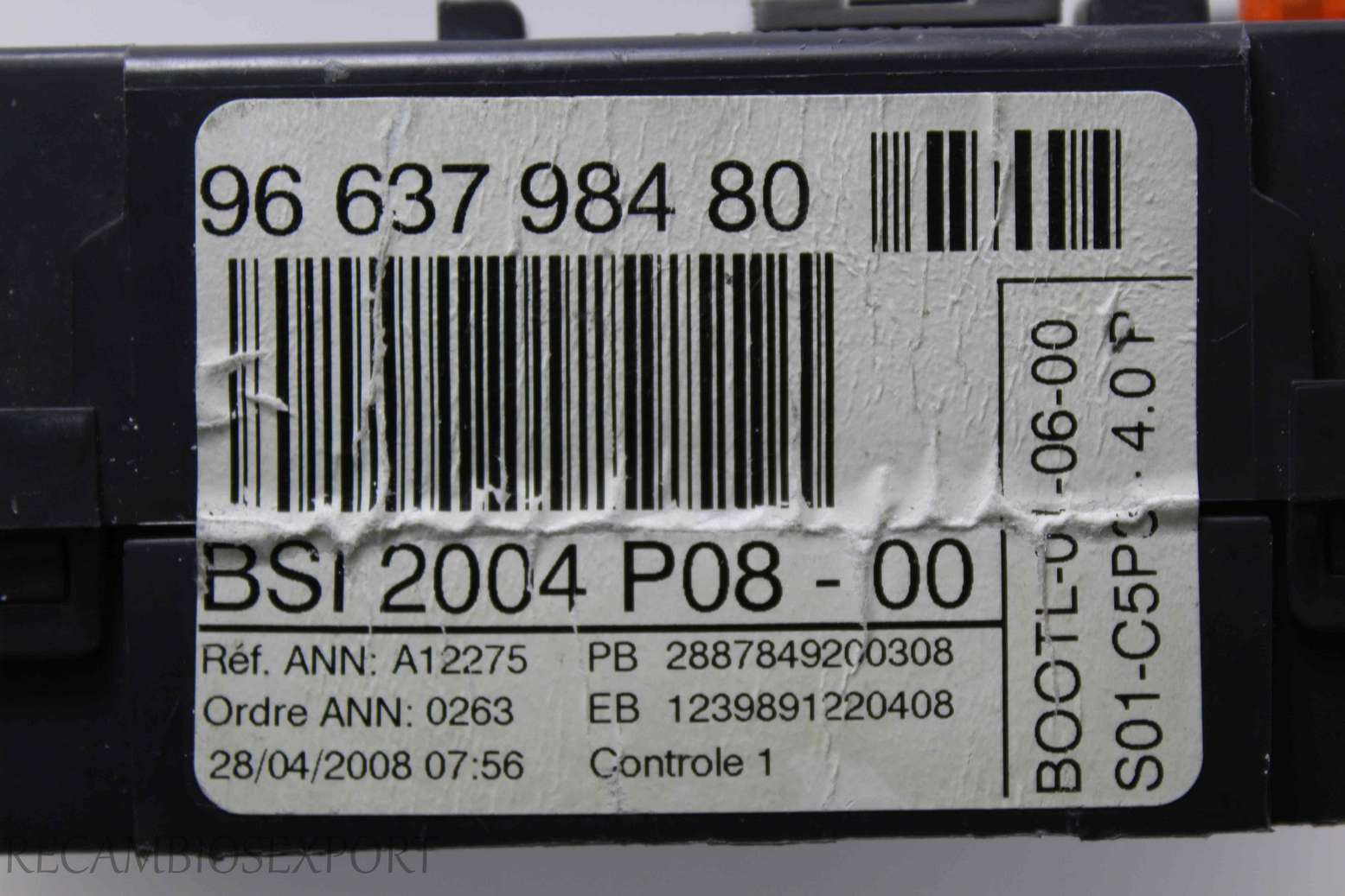 Caja de fusibles Peugeot 307 Citroen C4 9663798480 96 637 984 80 BSI 2004 P08-00 BOOTL010600 BOOTL-01-06-00 - foto 2