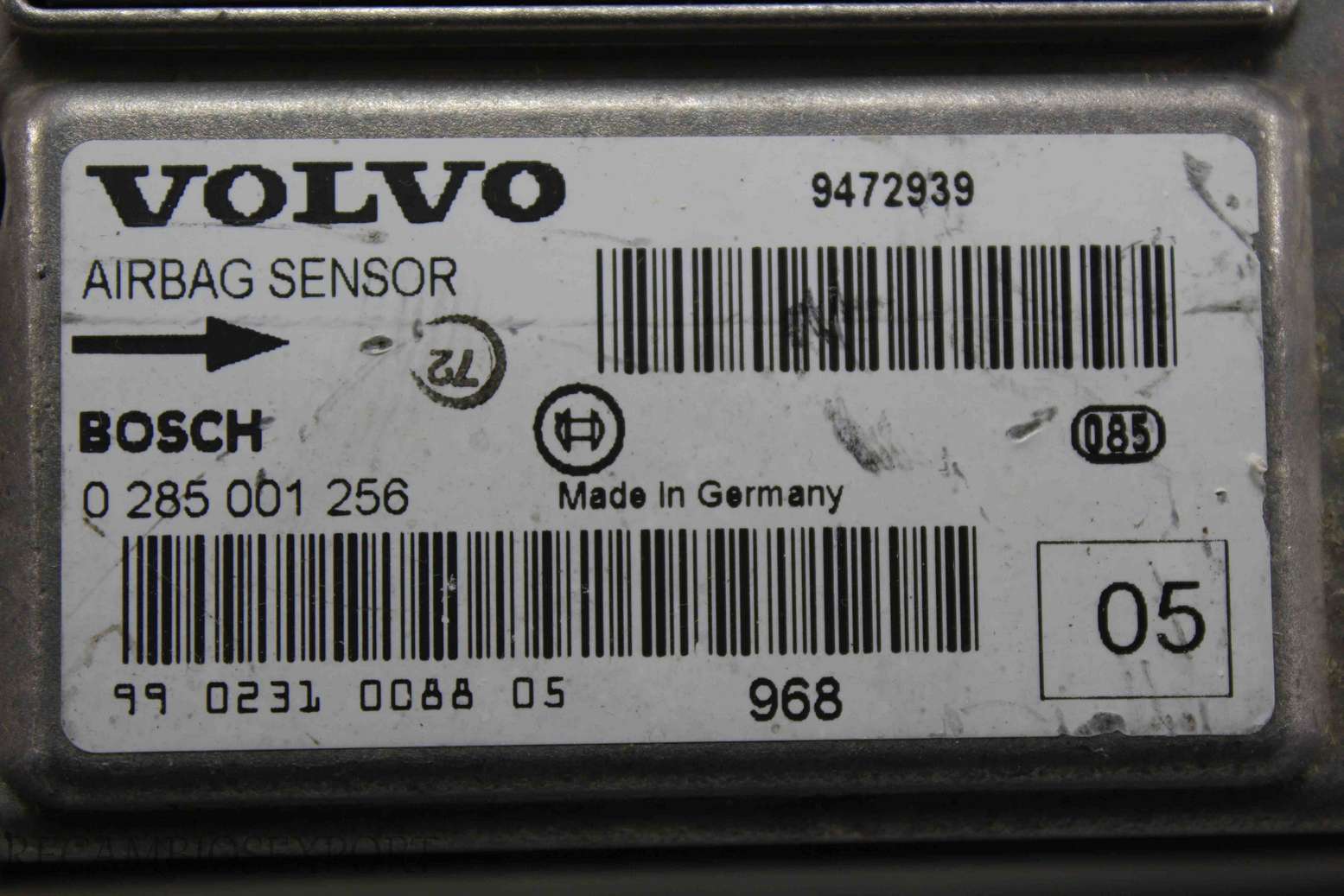 Centralita de airbag Volvo S60 V70 S80 XC70 9472939 Bosch 0285001256 0 285 001 256 - foto 2