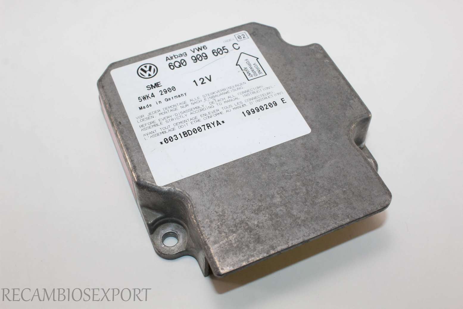 Centralita de airbag VW Passat 6Q0909605C 6Q0 909 605 C IND 02 Siemens 5WK42900 5WK4 2900 - foto 1