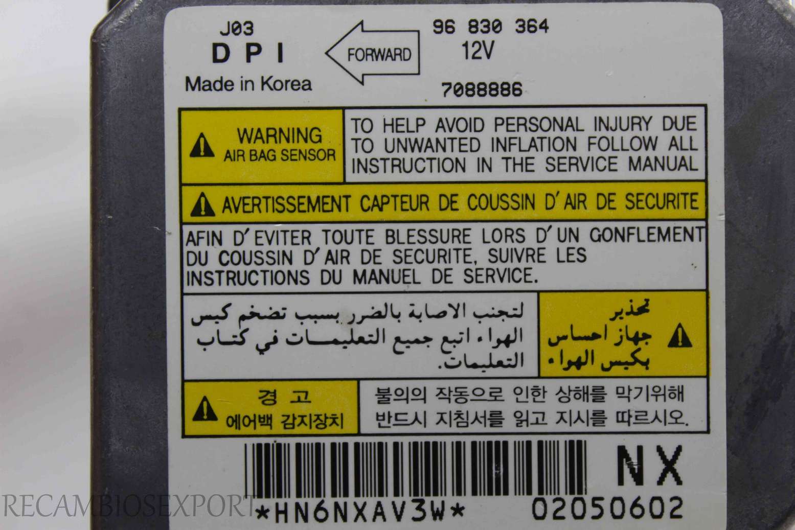 Centralita de airbag Daewoo Lanos 96830364 96 830 364 7088886 - foto 2