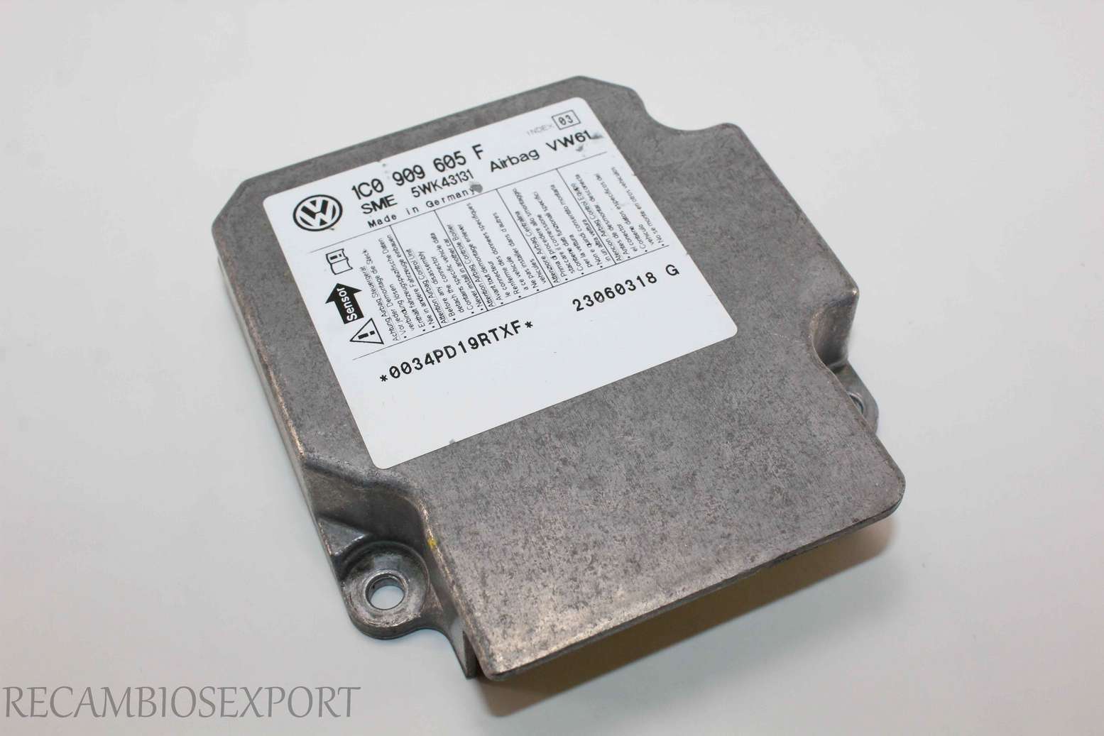Centralita de airbag VW Audi Seat Skoda 1C0909605F 1C0 909 605 INDX 03 SME 5WK43131 - foto 1