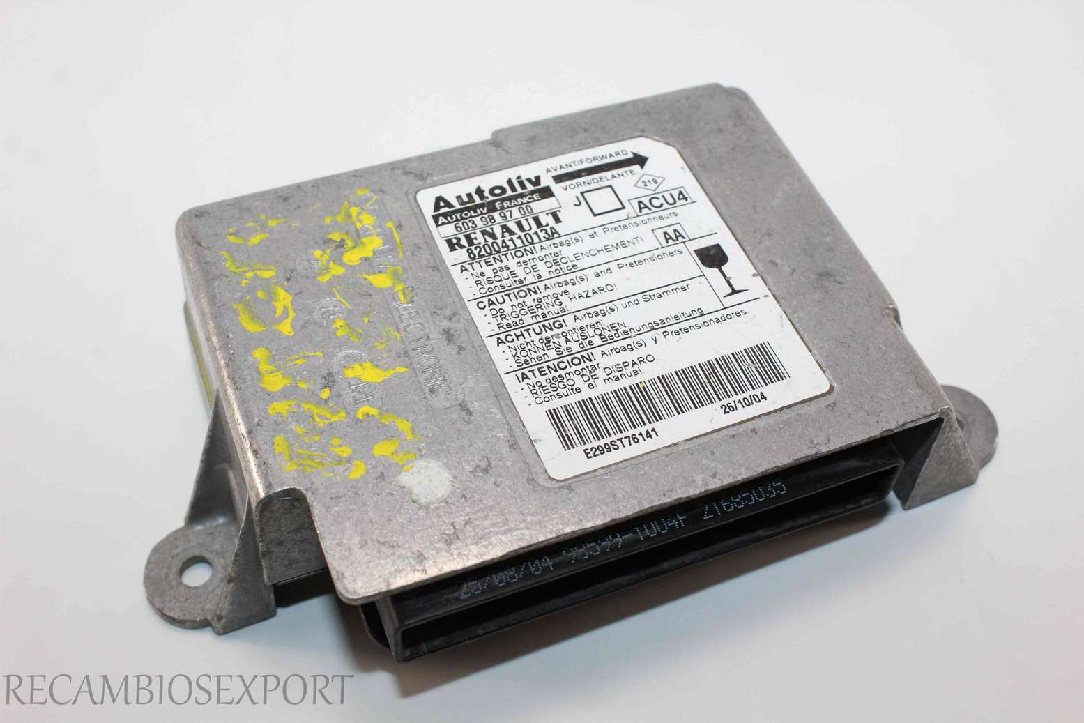 Centralita de airbag Renault Scenic 8200411013A Autoliv 603989700 60 98 97 003 ACU4 AA - foto 1
